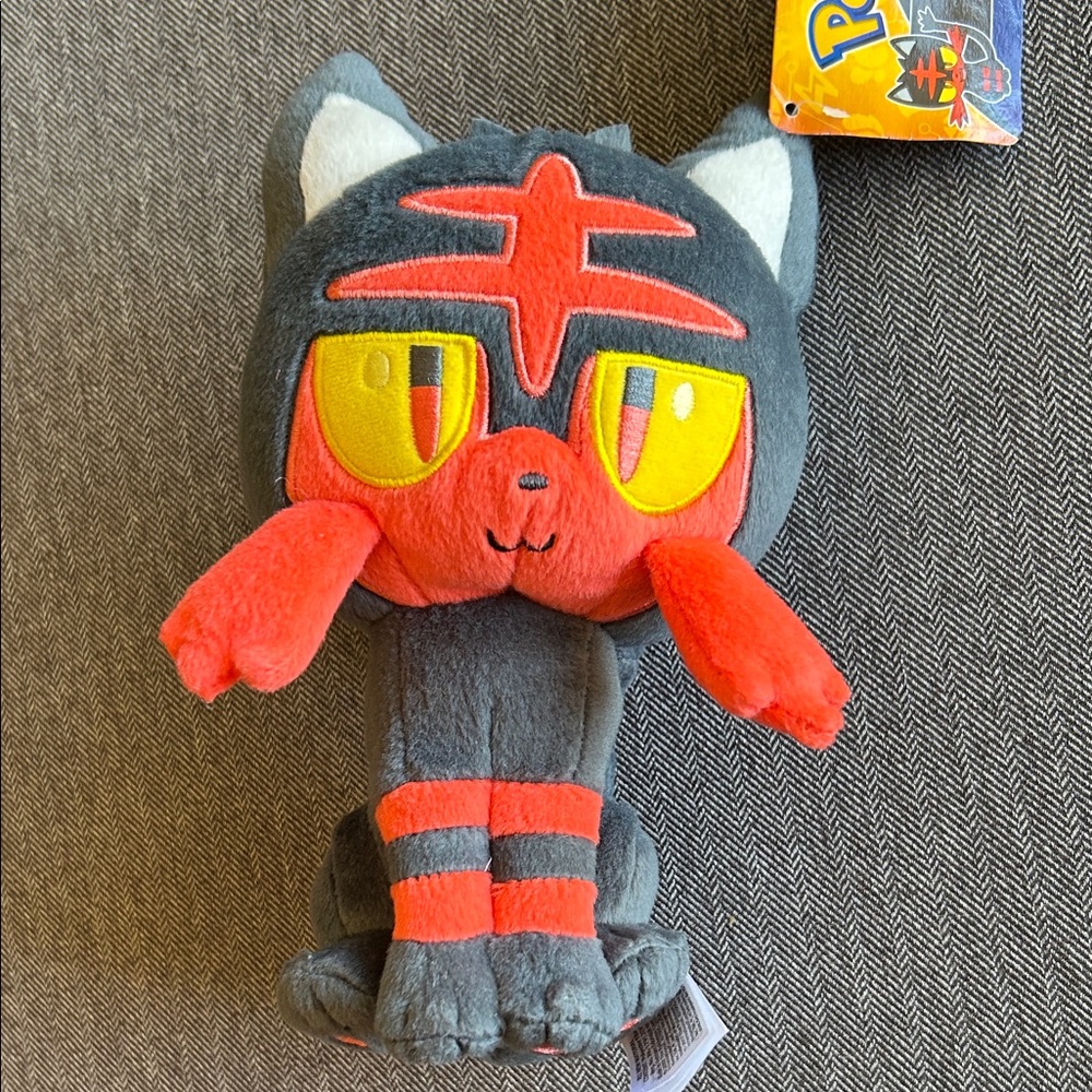 Pokémon Litten, 8 1/2” plush, preowned, like new with tag